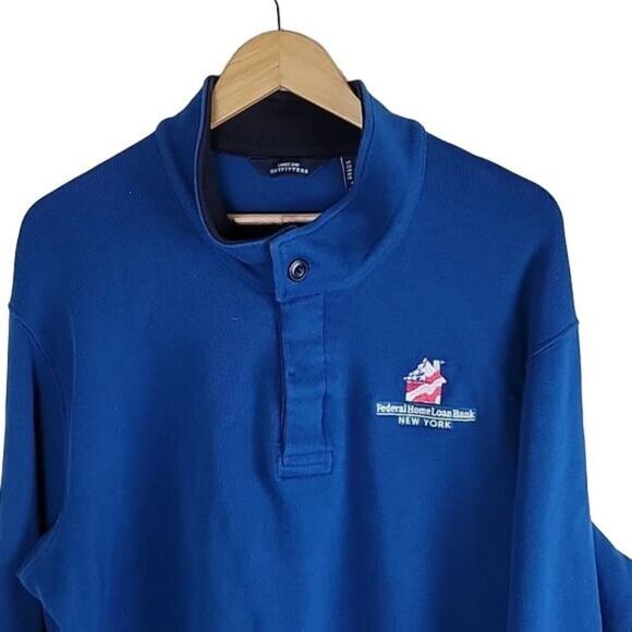 Lands End Collared Pullover Sweater Mens Blue size XXL FHLB NY Logo - Picture 3 of 10